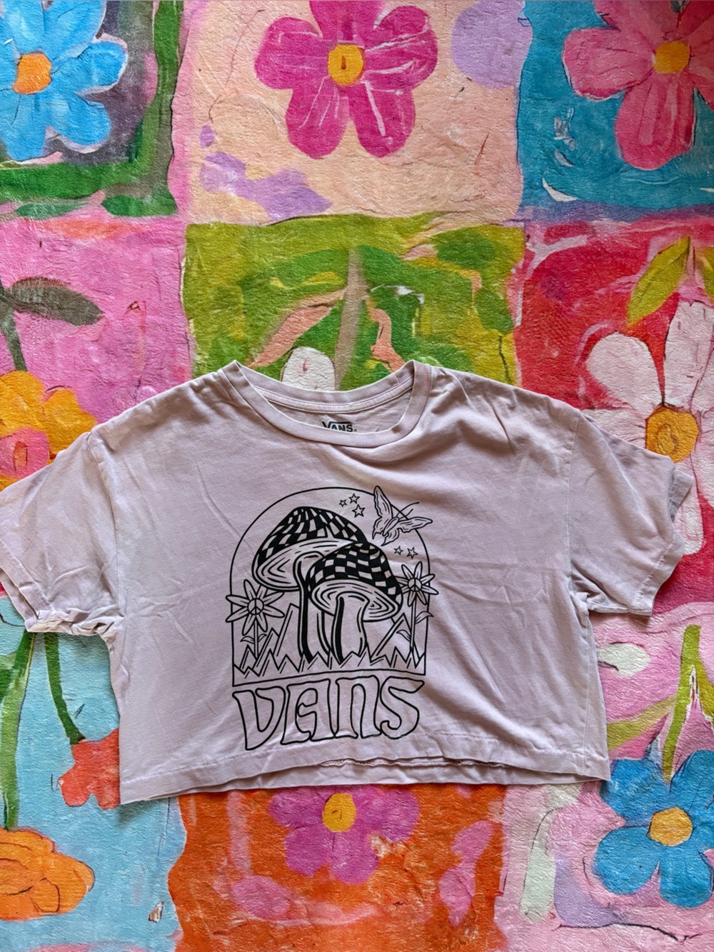 Vans Oversized Cropped Graphic T-Shirt Small